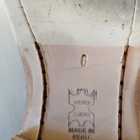 Blue leather John Fluevog flats, retro summer sandals, designer Mary Jane shoes - Picture 10 of 15